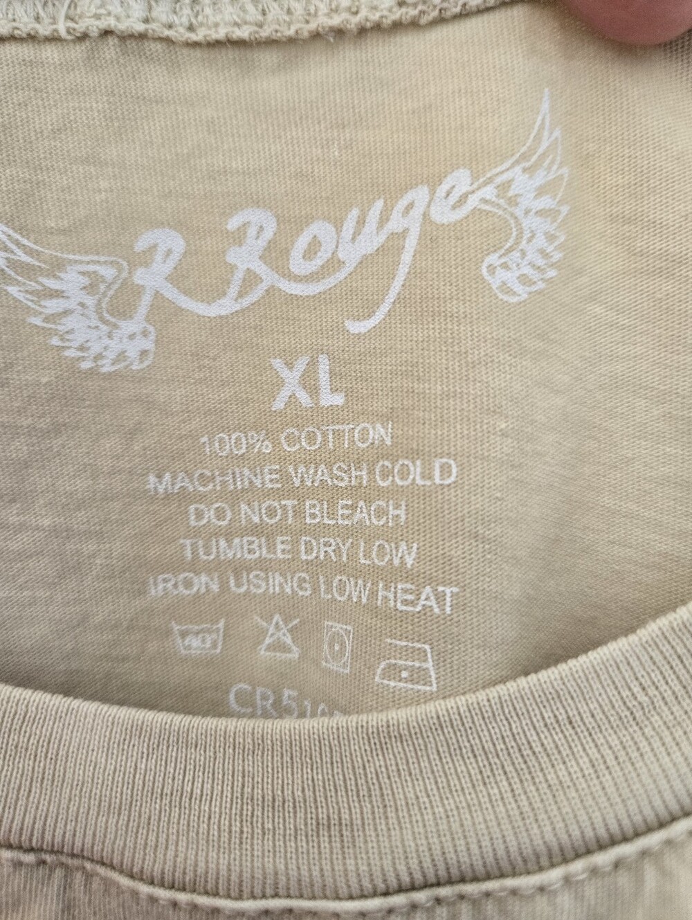New R ROUGE Graphic Tee - Beige with Rust Accent - Picture 2 of 8